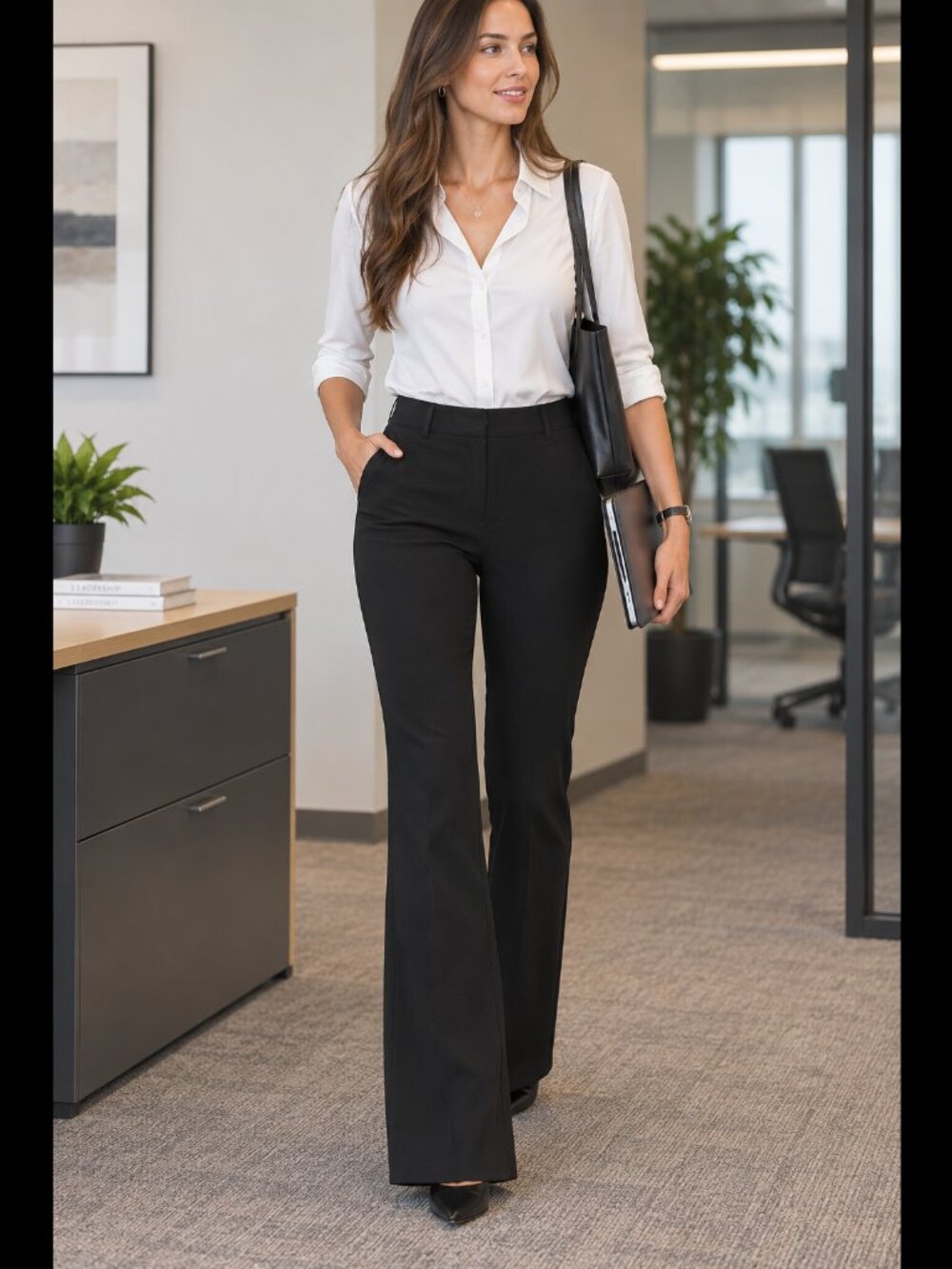 EUC GAP High Rise Flare Black Pants - Size 16 TALL/LONG - LIKE NEW